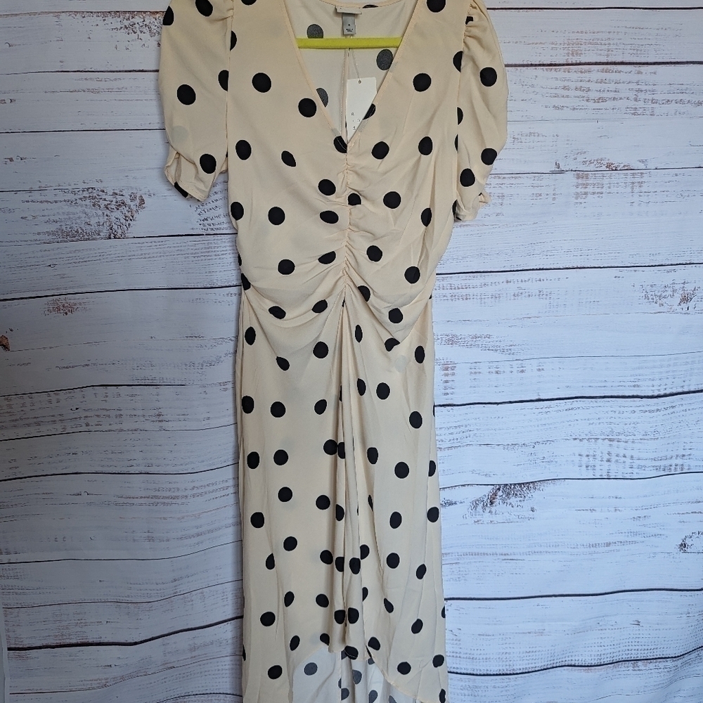 NWT A New Day Beige Dot High Low Dress S, L - Picture 3 of 5